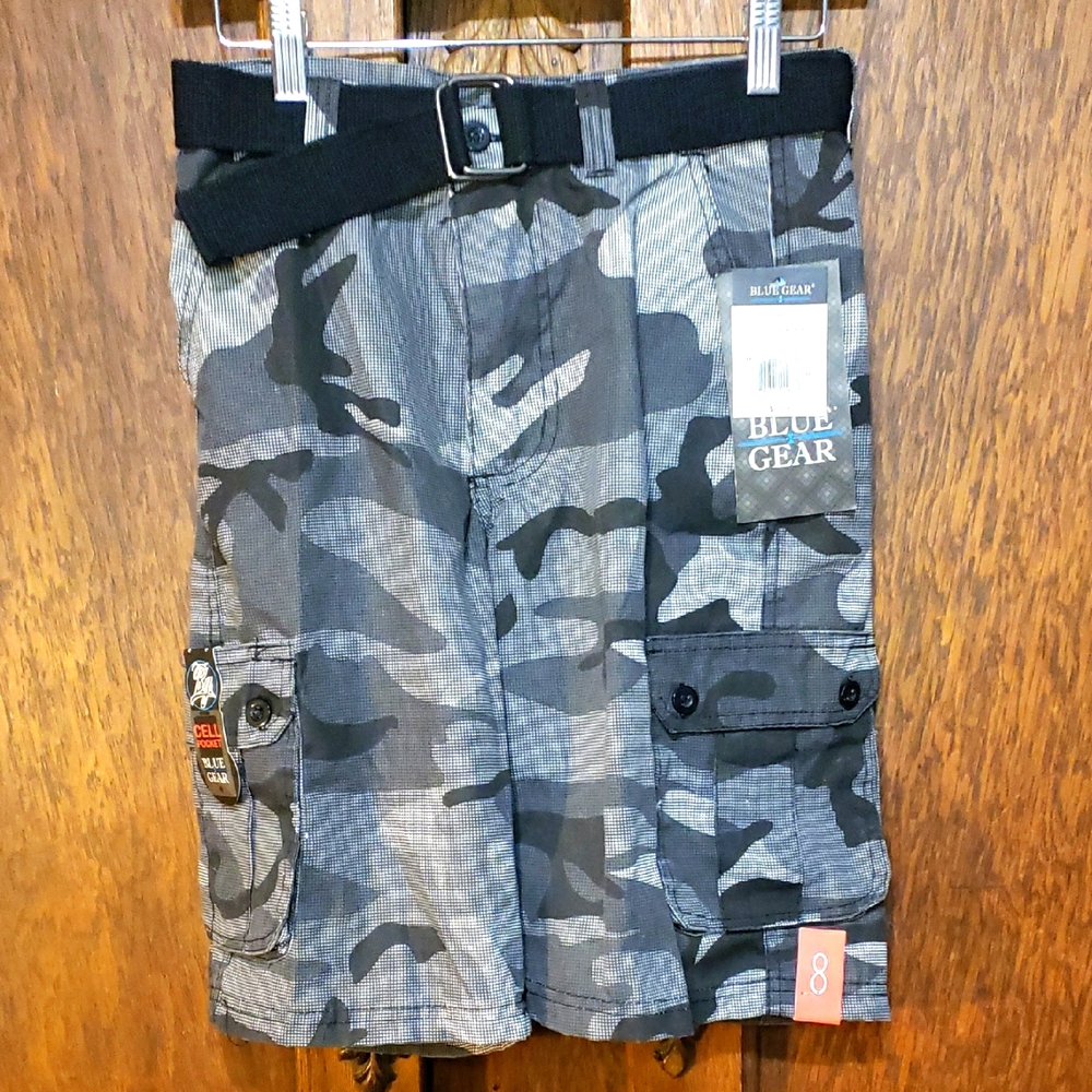 Camouflage Cargo  Boys Shorts With Belt .